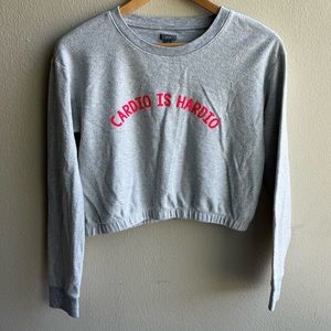 Aerie “cardio is hardio” gray cropped long sleeve